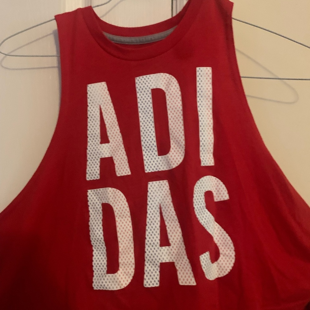 Adidas Red Sleeveless Tank Top